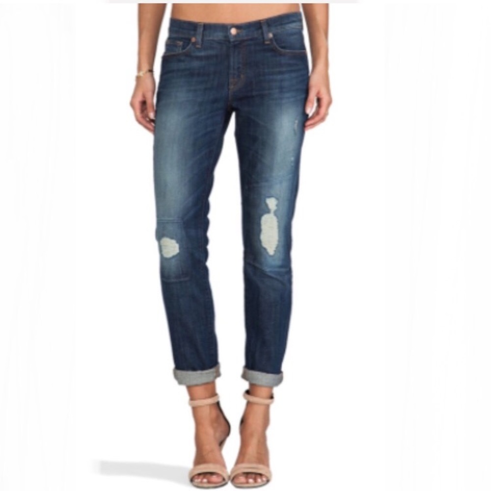 J Brand Patched Distressed Skinny Casual Career Washed Blue Jeans 24